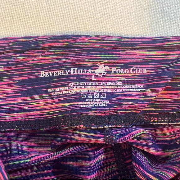 Beverly Hills Polo Club Leggings | Large | Multi-Colored, Pink, Navy, Space-Dyed - Picture 4 of 4